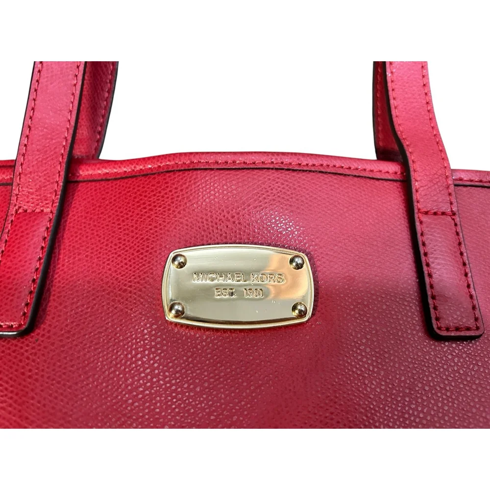 Michael Kors Jet Set Red Travel Tote Saffiano Leather